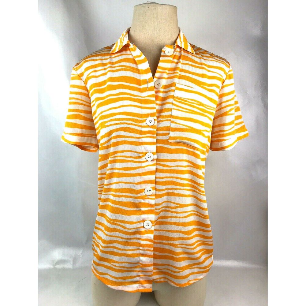 Albert Nipon Womens Striped Button Down Sz 6